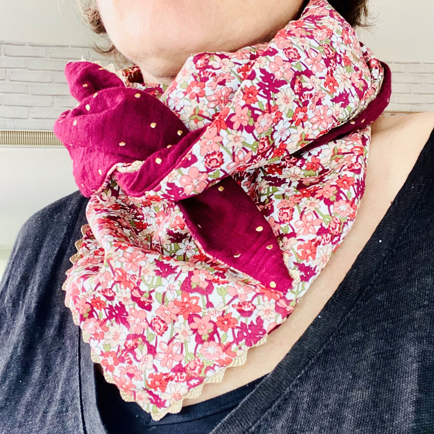 Foulard triangle double tour adulte