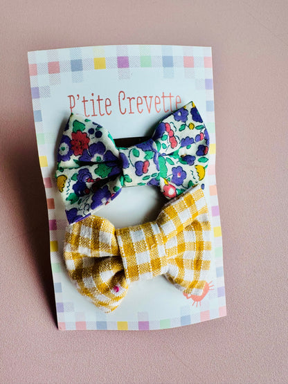 Lot de 2 barrettes anti-glisse bébé & cheveux fins – Fait main