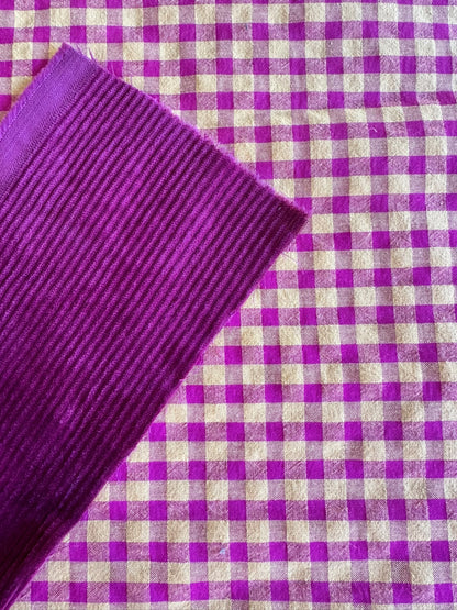 Trousse de toilette velours fait main – Doublure Vichy