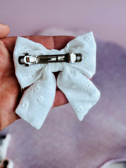 Mini barrette nœud papillon fait main – Pince 5cm, plusieurs tissus