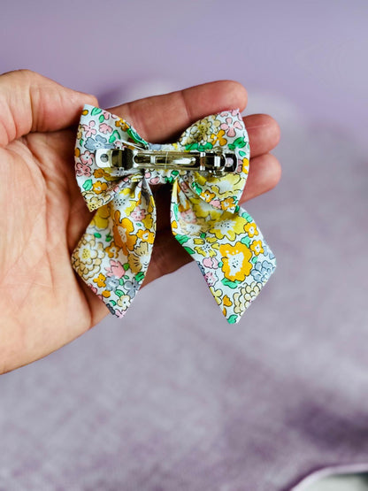 Mini barrette nœud papillon fait main – Pince 5cm, plusieurs tissus