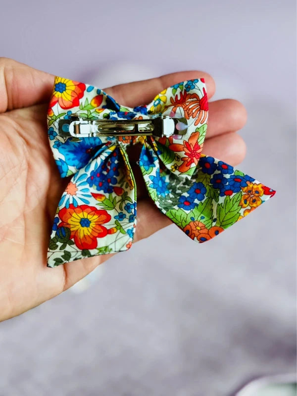 Mini barrette nœud papillon fait main – Pince 5cm, plusieurs tissus