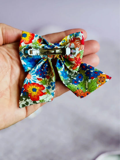 Mini barrette nœud papillon fait main – Pince 5cm, plusieurs tissus