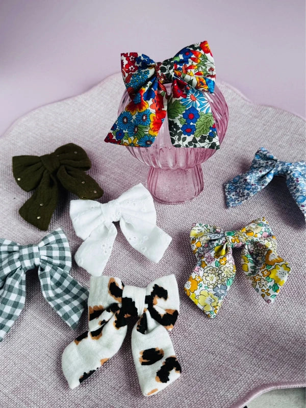 Mini barrette nœud papillon fait main – Pince 5cm, plusieurs tissus