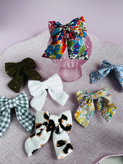 Mini barrette nœud papillon fait main – Pince 5cm, plusieurs tissus